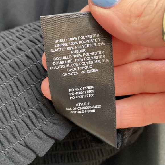 ❗️SOLD❗️Aritzia Wilfred Black Chiffon Long Sleeve Smock Blouse Size M - Picture 11 of 11